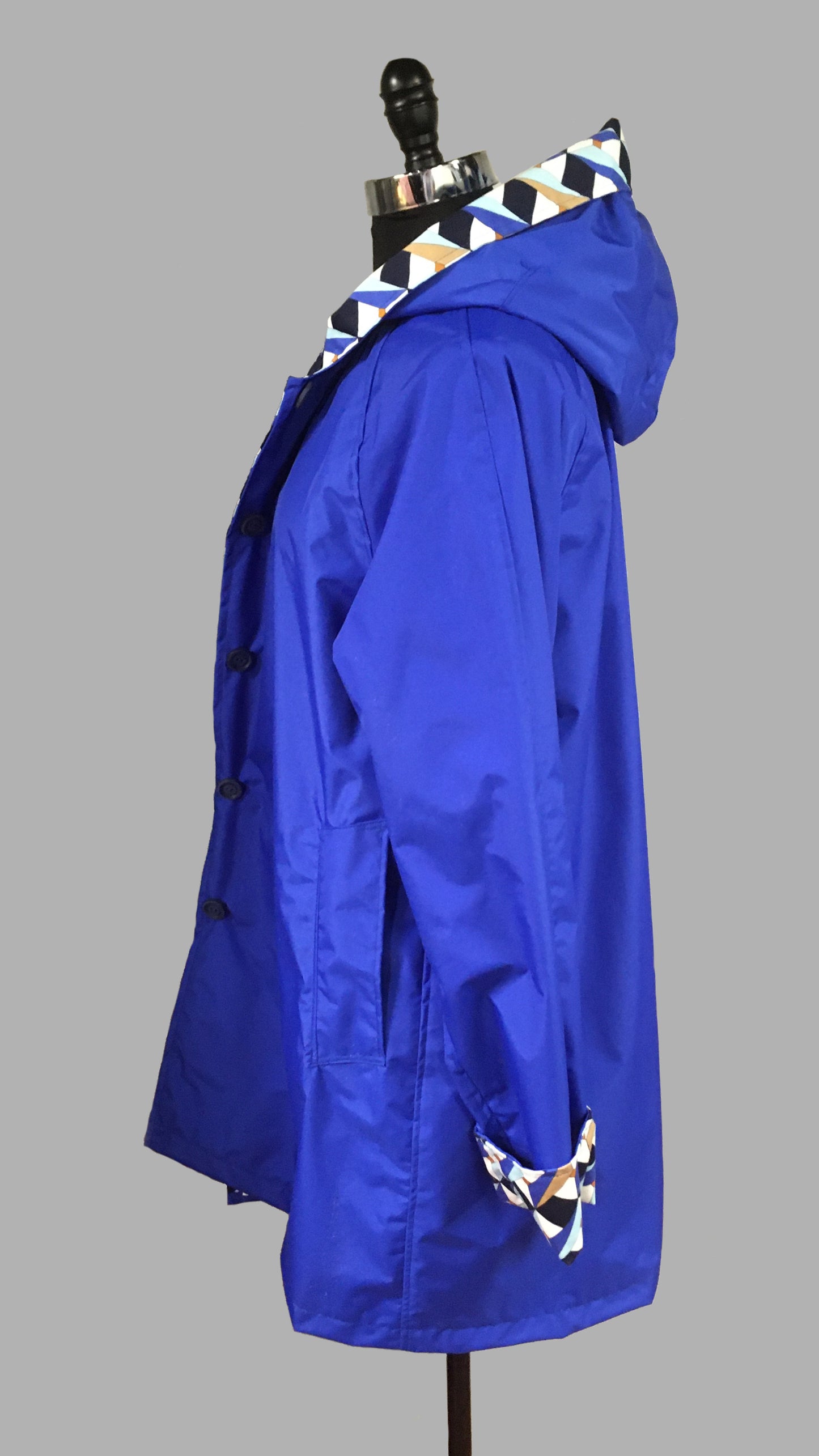 Women's Royal Blue Outer Reversible All-Weather Coat (RR/C 0614C)