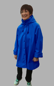 *Women's Cobalt Fleece Lined Snap Raincoat (SF0919B)