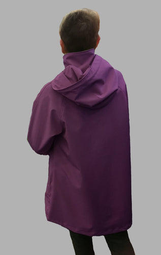*Women's Purple Mesh Lined Snap Raincoat (SM0220B)