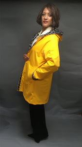 *Women's Sunflower Yellow Outer Reversible Raincoat (RR/C 1016A)